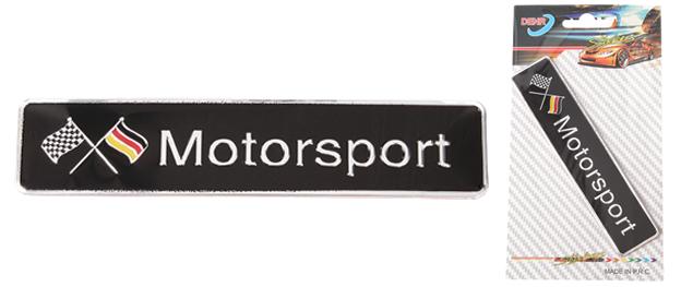 Kovová samolepka BMW Motorsport stříbrná 8x3 cm