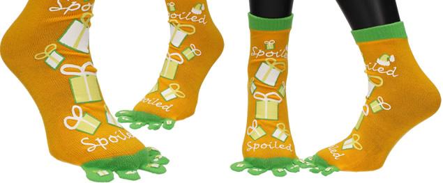 Ponožky Toe Socks Světle Růžové+ Fialové s designem
