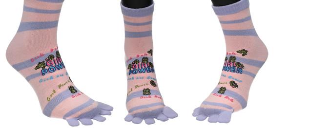 Ponožky Toe Socks Světle Růžové+ Fialové s designem