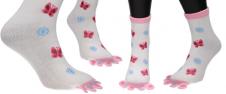 Ponožky Toe Socks Bílé s designe…