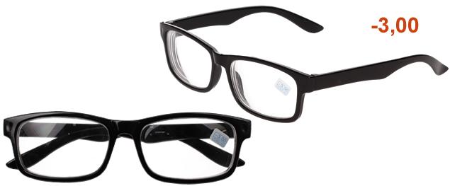 Dioptrické brýle s antireflexní vrstvou černé +3,00